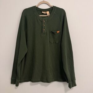 L.L.Bean Men's BeanBuilt Waffle‎ Henley, Traditional Untucked Fit Size XL- Reg